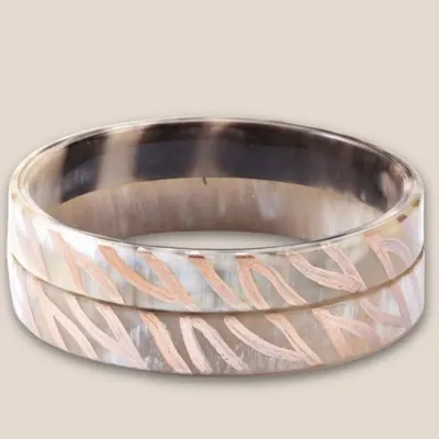 Jewelry - Bracelet Corne 10mm Zébre Champagne 02 - VENTILLO - MALUNE