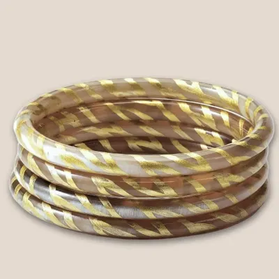 Bijoux - Bracelet corne 6mm zébre or 01 - VENTILLO - MALUNE