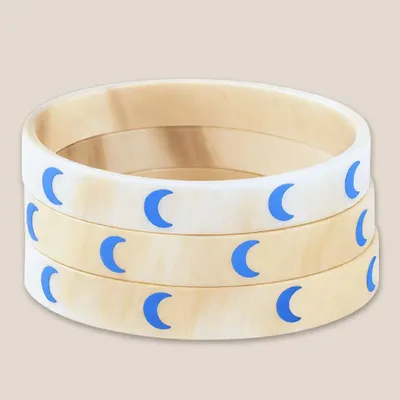 Bijoux - Bracelet Corne 10mm Lune Bleu Majo 15 - VENTILLO - MALUNE