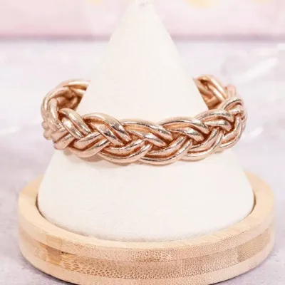 Jewelry - Jonc Bouddhiste Tressé Double Champagne - VENTILLO - MALUNE