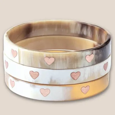 Bijoux - Bracelet Corne 10mm Coeur Champagne 02 - VENTILLO - MALUNE