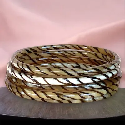 Bijoux - Bracelet corne 4mm zébre noir 04 - VENTILLO - MALUNE