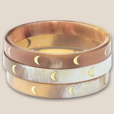 Bijoux - Bracelet Corne 10mm Lunes Or 01 - VENTILLO - MALUNE