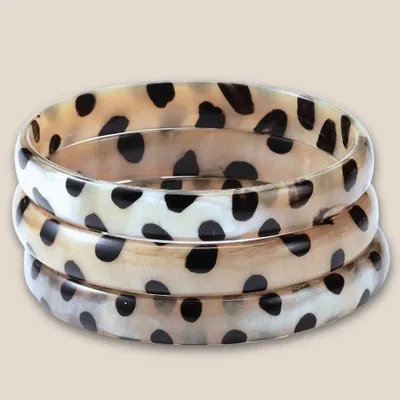 Bijoux - Bracelet corne 10mm léopard noir 04 - VENTILLO - MALUNE