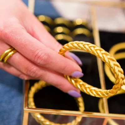 Bijoux - Jonc Bouddhiste Traditionnel Tresse Dore - VENTILLO - MALUNE