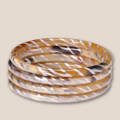Bijoux - Bracelet Corne 6mm Zébre Argent 03 - VENTILLO - MALUNE