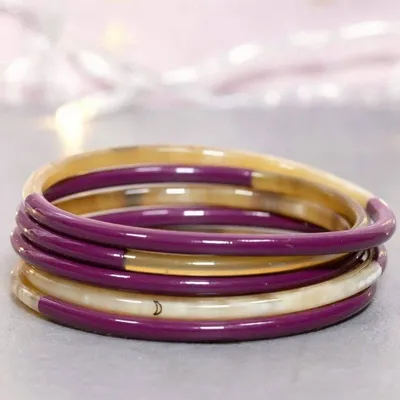 Bijoux - Jonc corne Prune - VENTILLO - MALUNE