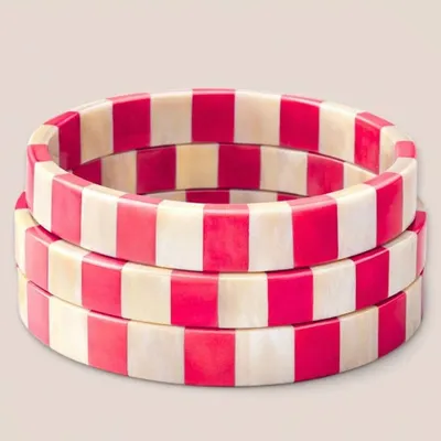 Jewelry - Bracelet Corne 10mm Rayure Rouge 35 - VENTILLO - MALUNE