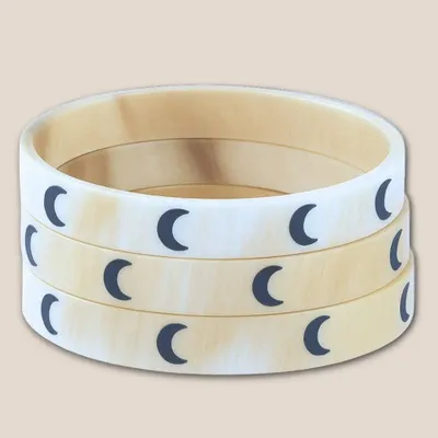 Jewelry - Bracelet Corne 10mm Lunes Noir 04 - VENTILLO - MALUNE