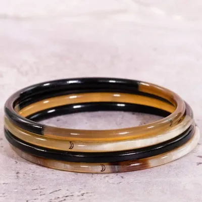 Bijoux - Jonc corne Lune Noir - VENTILLO - MALUNE