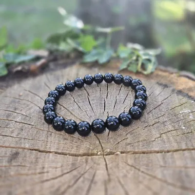 Bijoux - BRACELET PIERRE RONDE OBSIDIENNE NOIRE - VENTILLO - MALUNE