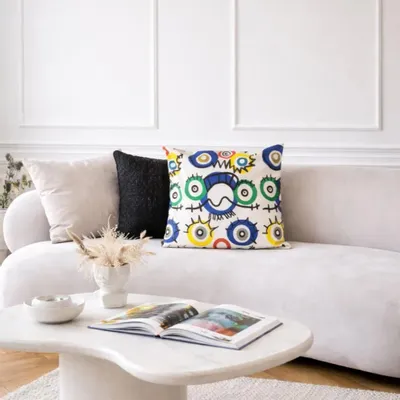 Fabric cushions - Ojitos decorative cushion cover - Design by Juan de Lascurain - ARTDECORIS