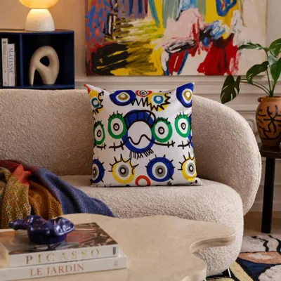 Fabric cushions - Ojitos decorative pillow 60 x 60 - Design by Juan de Lascurain - ARTDECORIS