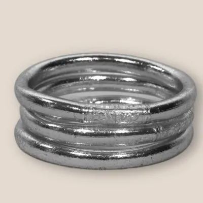 Bijoux - Jonc bouddhiste 8mm Iconique ARGENT ANTIQUE - JOLIE JULIE