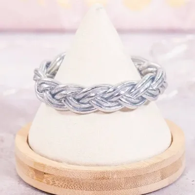 Jewelry - Jonc Bouddhiste Tresse Double Argent - JOLIE JULIE