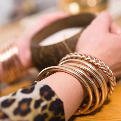 Jewelry - Jonc Bouddhiste Traditionnel Tresse Champagne - JOLIE JULIE