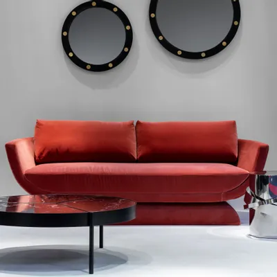 Sofas for hospitalities & contracts - Oscar Sofa 2-seater, in Red Velvet, COM option, Portugal - DUISTT