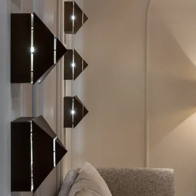 Wall lamps - Stud Wall Sconce, geometric wall light, brass dark bronze - DUISTT