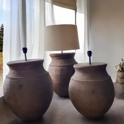 Lampadaires - Lampadaire rustique en terre cuite N°54 - Lampadaire - éclairage - ARTISAN BY MF