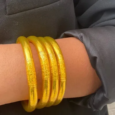 Bijoux - Jonc Bouddhiste 8mm Iconique Dore - JOLIE JULIE