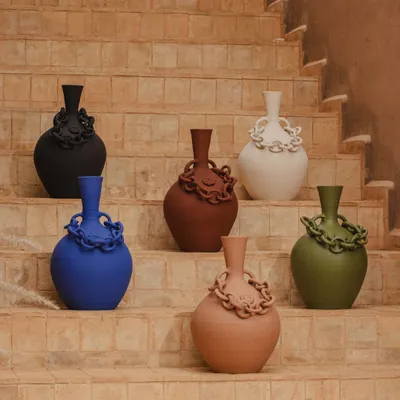 Céramique - Vase artisanal Liora – céramique chaîne sculptée, design contemporain - LOULE INTERIEUR