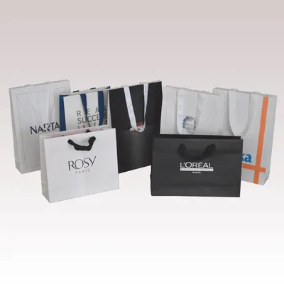 Sacs et cabas - Sac Papier Cordelières Luxe + Poignées Rubans - LE SAC PUB SUR MESURE BY AIRIPLAST