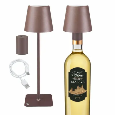 Lampes à poser - BEPER P201UTP120 2in1 Wireless Desk Lamp, Touch Desk Lamp, 1.5W, Adaptateur de bouteille inclus, Corten - BEPER SRL