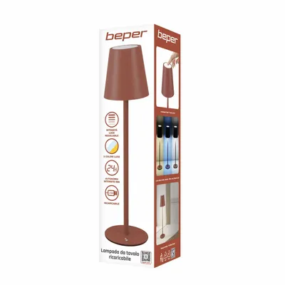 Lampes à poser - BEPER P207ILI204 Lampe de table rechargeable, lumière LED sans fil, intensité réglable, USB inclus - Portable pour le bureau, la table de nuit ou l'ex - BEPER SRL