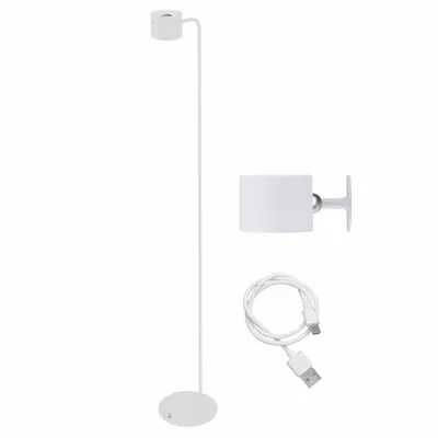 Lampes à poser - BEPER P201UTP305 Lumì lampe de sol et de table rechargeable, Hauteur réglable, Accessoire mural, Câble USB inclus, Tactile, Blanc - BEPER SRL