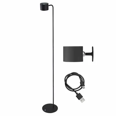 Lampes à poser - BEPER P201UTP306 Lampe rechargeable Lumì, Lampadaire et lampe de table, Hauteur réglable, Câble USB inclus, Tactile, Noir - BEPER SRL