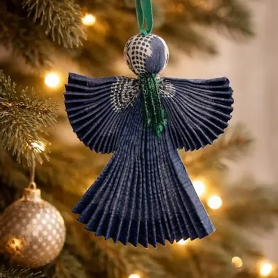 Christmas garlands and baubles - Angel ornament made from upcyled saris - I WAS A SARI