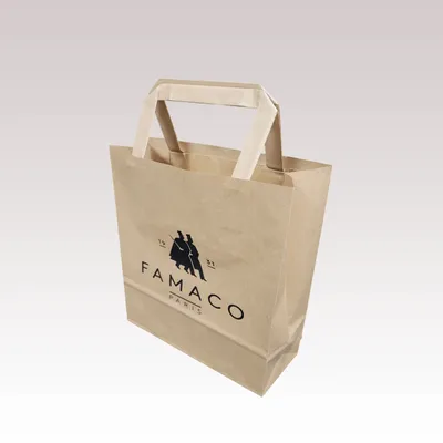 Objets personnalisables - Sac Papier Poignées Plates Kraft Havane - LE SAC PUB SUR MESURE BY AIRIPLAST