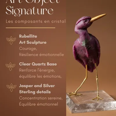 Orfèvrerie - Sculpture Gleams of the Oasis, objet d'art en cristal rubellite - CARMELO PARIS