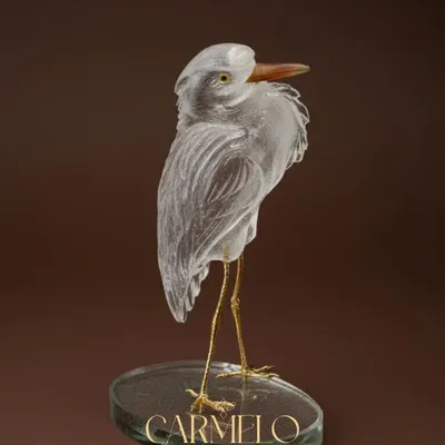 Orfèvrerie - Sculpture du Crête de l'aube, objet d'art en quartz transparent - CARMELO PARIS