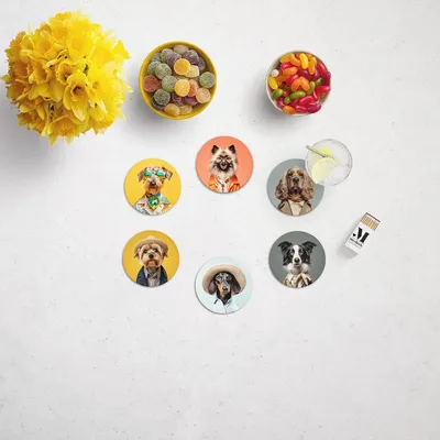 Sets de table - Coffret dessous de verre Funny Dogs Serie V - MA CHÉRIE MON AMOUR