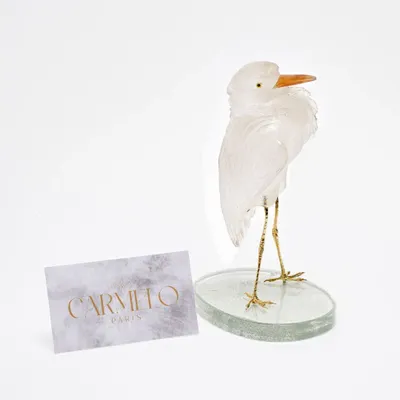 Orfèvrerie - Sculpture « Crête de l'aube », objet d'art en quartz transparent - CARMELO PARIS