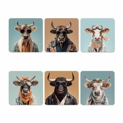 Cadeaux - Dessous de verre Funny Cows - MA CHÉRIE MON AMOUR