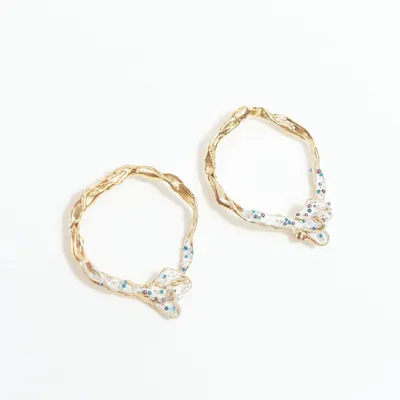 Jewelry - Wild Rose Hoops Earrings - CAPA DESIGN LLC