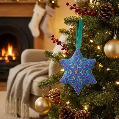 Guirlandes et boules de Noël - Décoration durable et intemporelle en forme de flocon de neige - I WAS A SARI