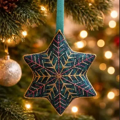 Guirlandes et boules de Noël - Décoration durable et intemporelle en forme de flocon de neige - I WAS A SARI