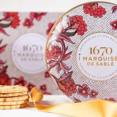 Biscuits - Boite ronde Rêverie Fleurie - BISCUITERIE LA SABLÉSIENNE