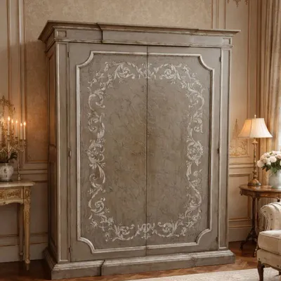 Wardrobe - "Rinascimento" Wardrobe hand decorated with spatulated finish - INTERIORS ITALIA