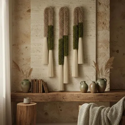 Other wall decoration - Earthy Echoes: Handmade Textured Wool Wall Decor - SARMAL DESIGN
