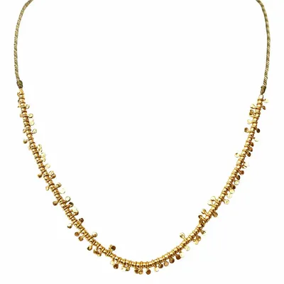 Bijoux - Collier fil et pampilles plaquées or - KALKI - SOPHIE DESCHAMPS BIJOUX