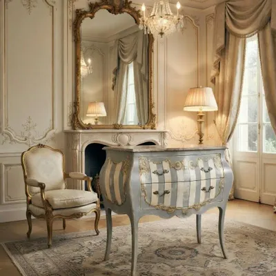 Chests of drawers - AP660/D7 - Louis XV hand-decorated chest of drawers - INTERIORS ITALIA