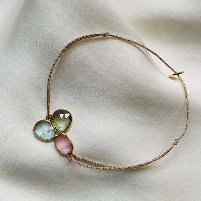 Bijoux - Bracelet tourmalines serties- Shiva - SOPHIE DESCHAMPS BIJOUX