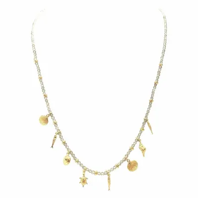 Bijoux - Collier labradorite et pendentifs - Lou-Marin - SOPHIE DESCHAMPS BIJOUX