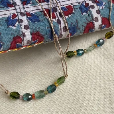 Bijoux - Bracelet pierre apatite et tourmaline- Happiness - SOPHIE DESCHAMPS BIJOUX