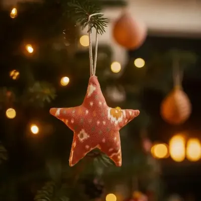 Christmas garlands and baubles - Mini handcrafted star christmas bauble - I WAS A SARI