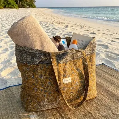 Sacs et cabas - Sac sari recyclé fabriqué à la main sur la plage - I WAS A SARI